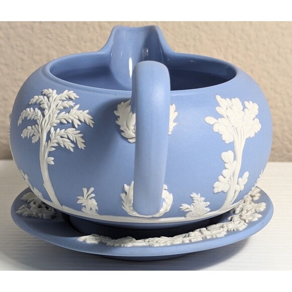 Wedgwood Jasperware Blue Grecian Cameo Milk Creamer 1770, Vintage Pottery - Picture 3 of 9